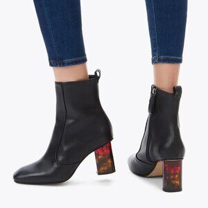 Kurt Geiger London Stride 70 Bootie Smooth Leather Black size 38 US 7.5 Heels